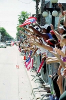 Crowds cheered